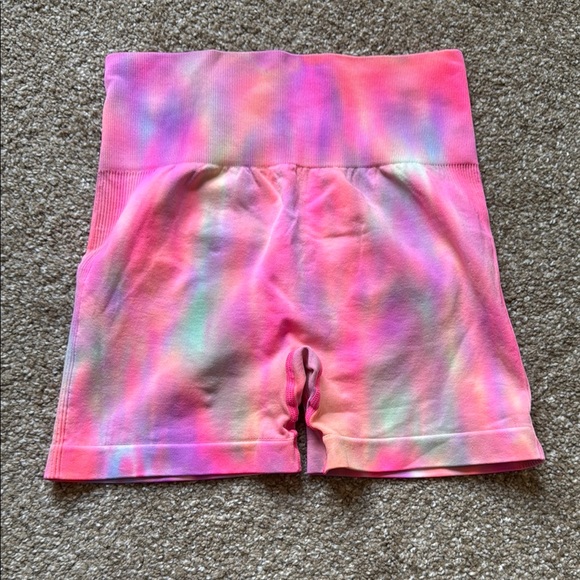 SHEIN Pants - Pink Tie-Dye Workout Shorts
